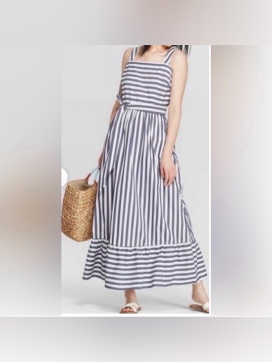 a new day Dresses & Skirts - a new day Navy and White Striped Sundress